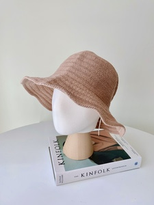[무배] 내추럴 와이드 펀칭 왕골 보넷 버킷 햇 벙거지 모자