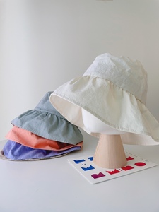 [무배] 코튼 셔링 벙거지 버킷햇 와이드 여성 모자